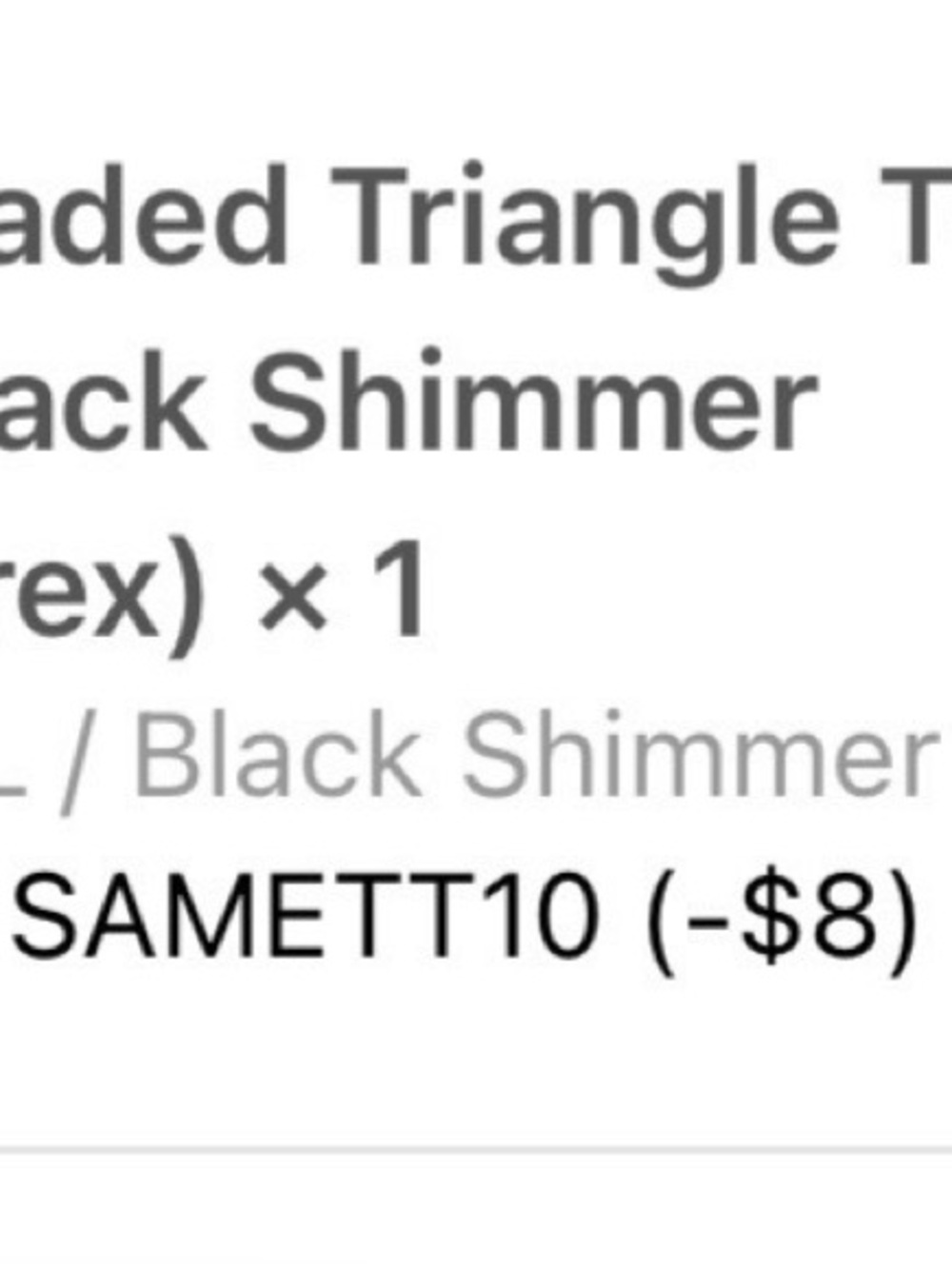 SAME Beaded String Black Shimmer Lurex Metallic Gold Triangle String Bikini - Picture 4 of 5